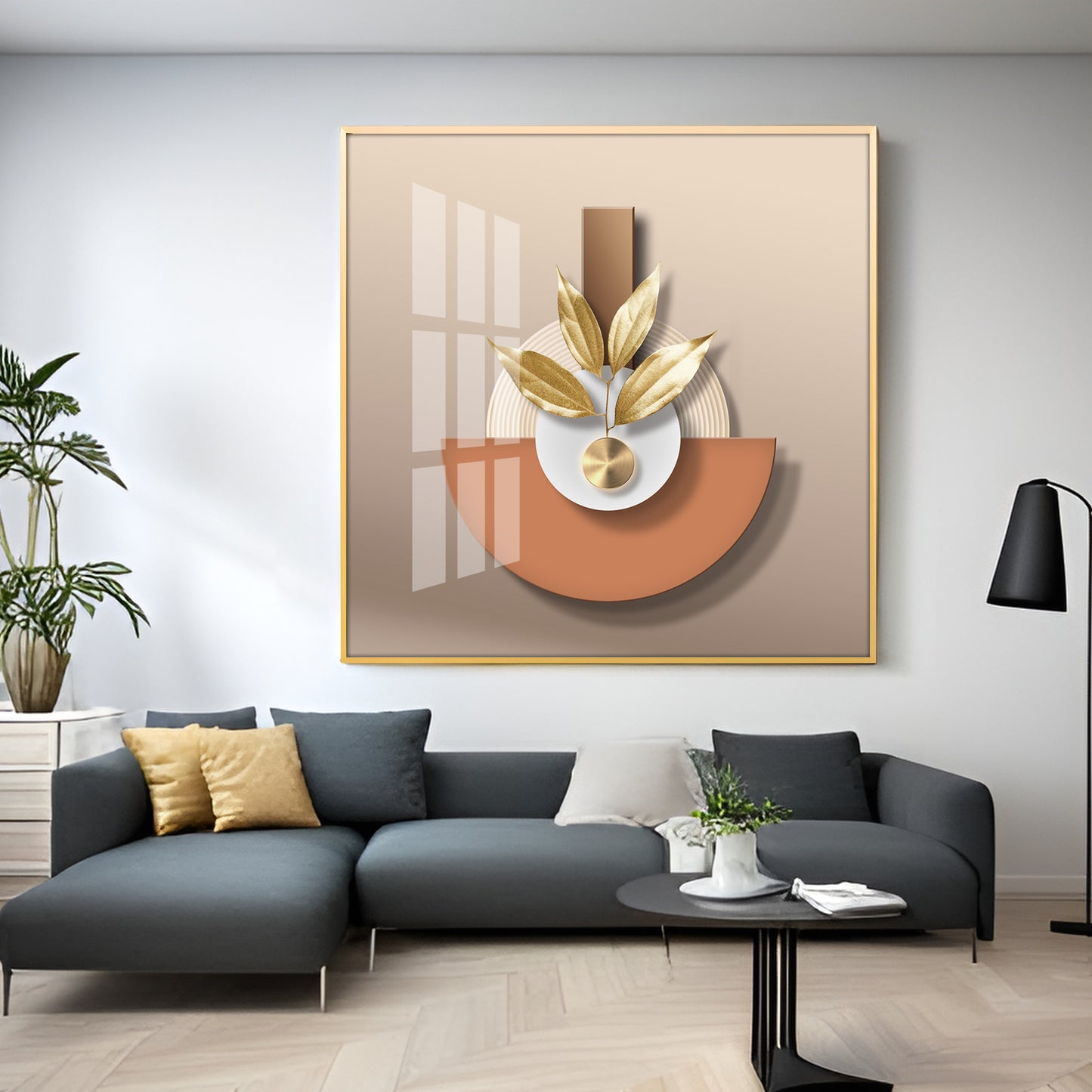 Leafy Luxe Vase Premium Acrylic Square Wall Art