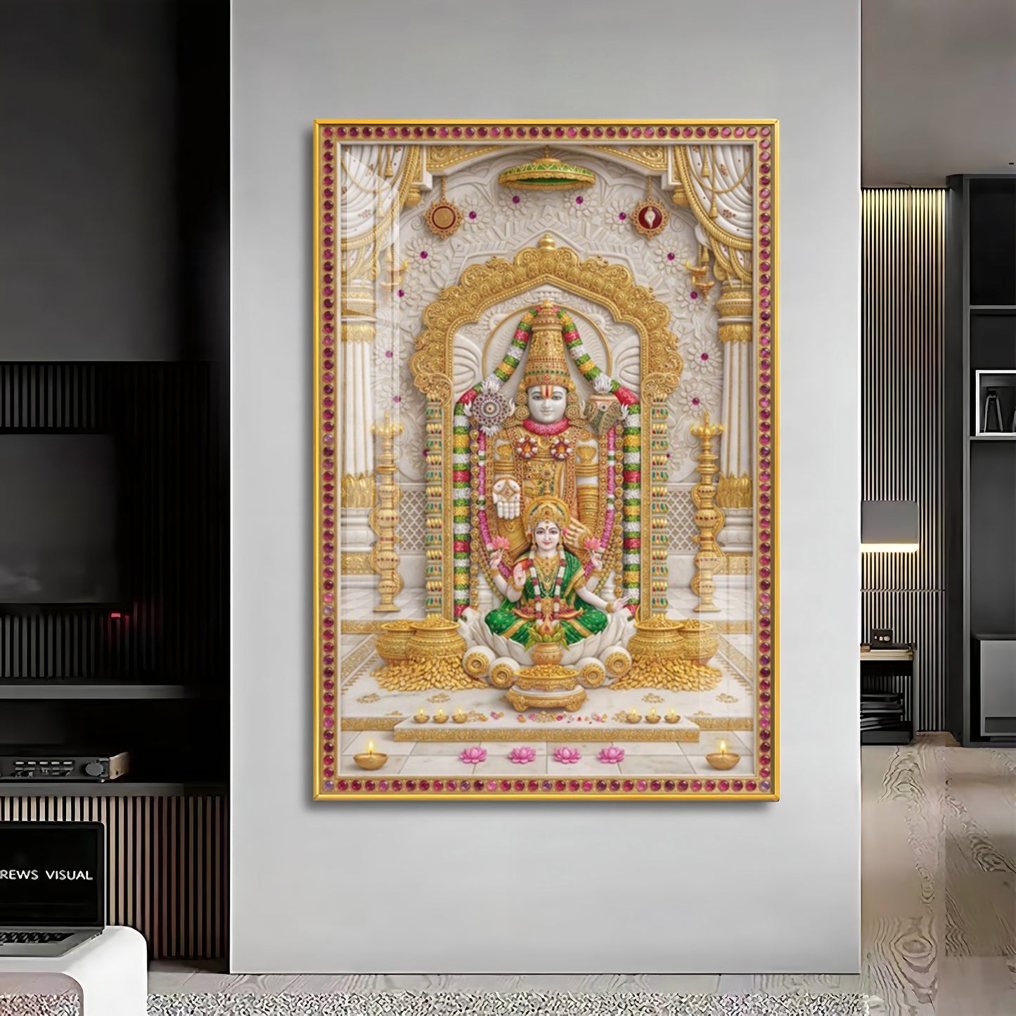 Hindu God Tirupati Venkatachalapathy Premium Acrylic Vertical Wall Art