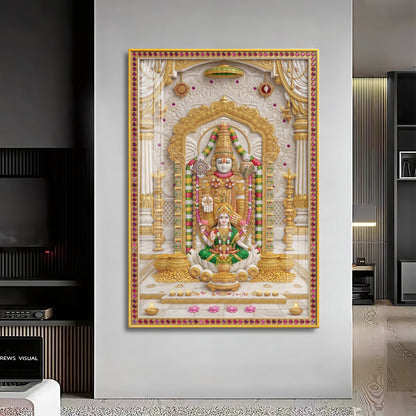 Hindu God Tirupati Venkatachalapathy Premium Acrylic Vertical Wall Art