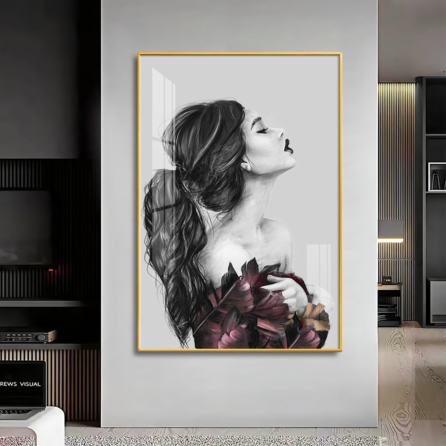 Charm Of Modern Girl Premium Acrylic Vertical Wall Art