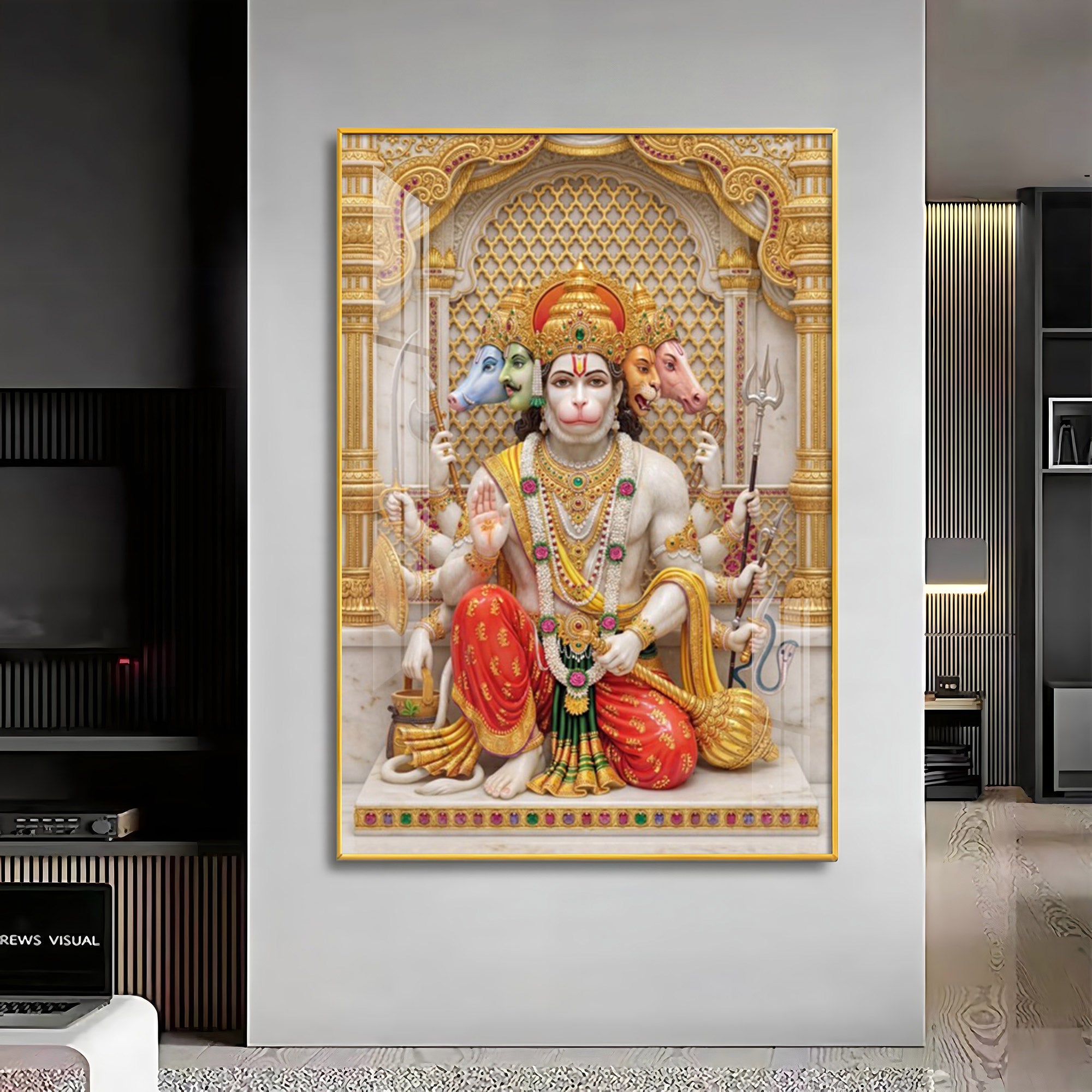 Eternal Blessings Of Bajarang Bali Premium Acrylic Vertical Wall Art