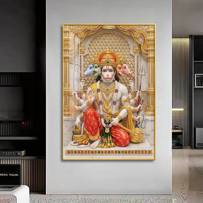 Eternal Blessings Of Bajarang Bali Premium Acrylic Vertical Wall Art