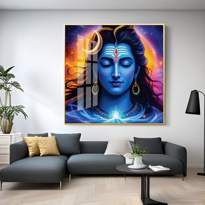 Lord Shiva Premium Acrylic Square Wall Art