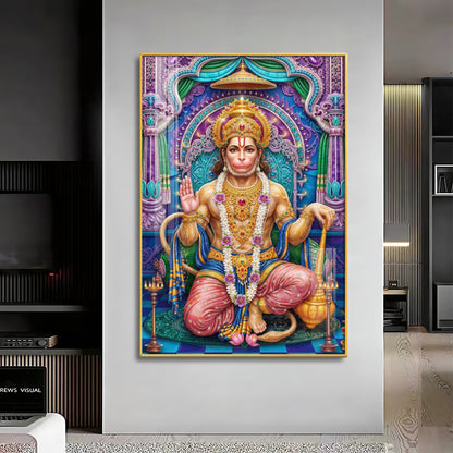 Divine Bajrangbali Premium Acrylic Vertical Wall Art