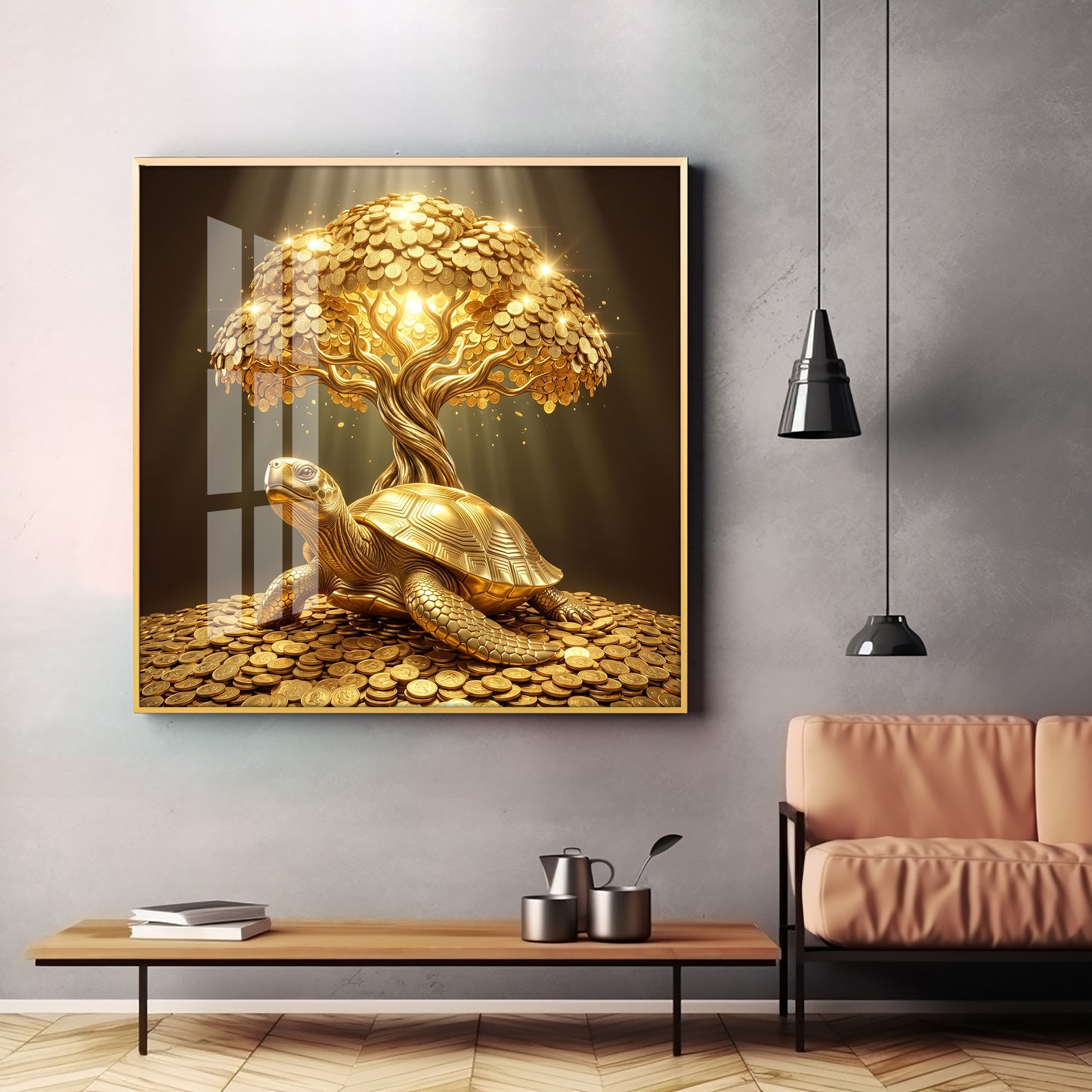 Vastu Kalpavriksha Premium Acrylic Square Wall Art