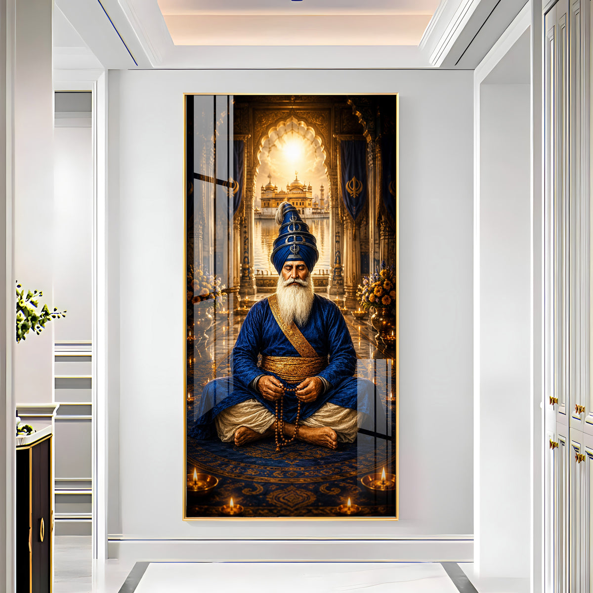Divine Baba Deep Singh Ji Premium Acrylic Vertical Wall Art