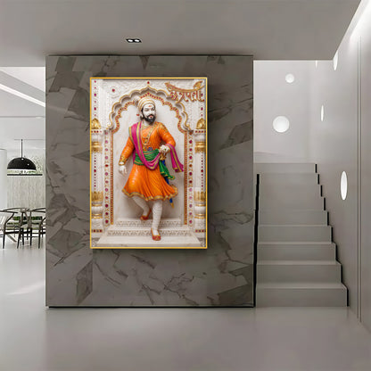 Royal Shivaji Maharaj Premium Acrylic Vertical Wall Art