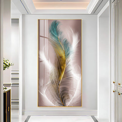 Abstract Feather Premium Acrylic Vertical Wall Art
