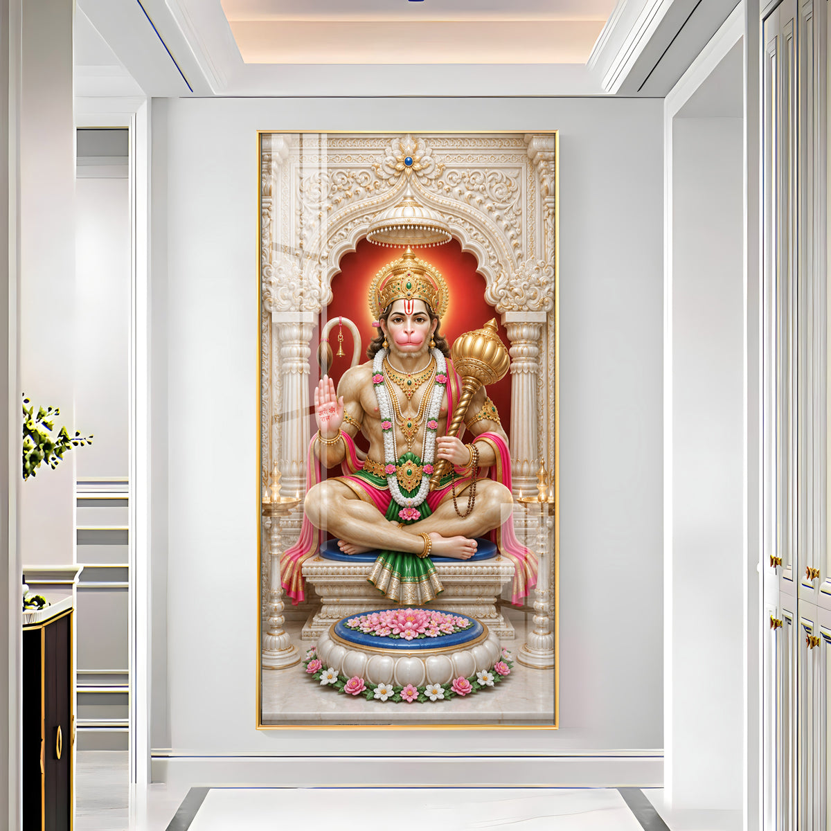 Divine Hanuman Ji Premium Acrylic Vertical Wall Art