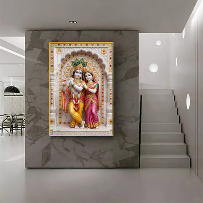 Blessings Of Radha Krishna Premium Acrylic Vertical Wall Art