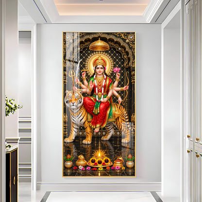 Durga Mata Premium Acrylic Vertical Wall Art