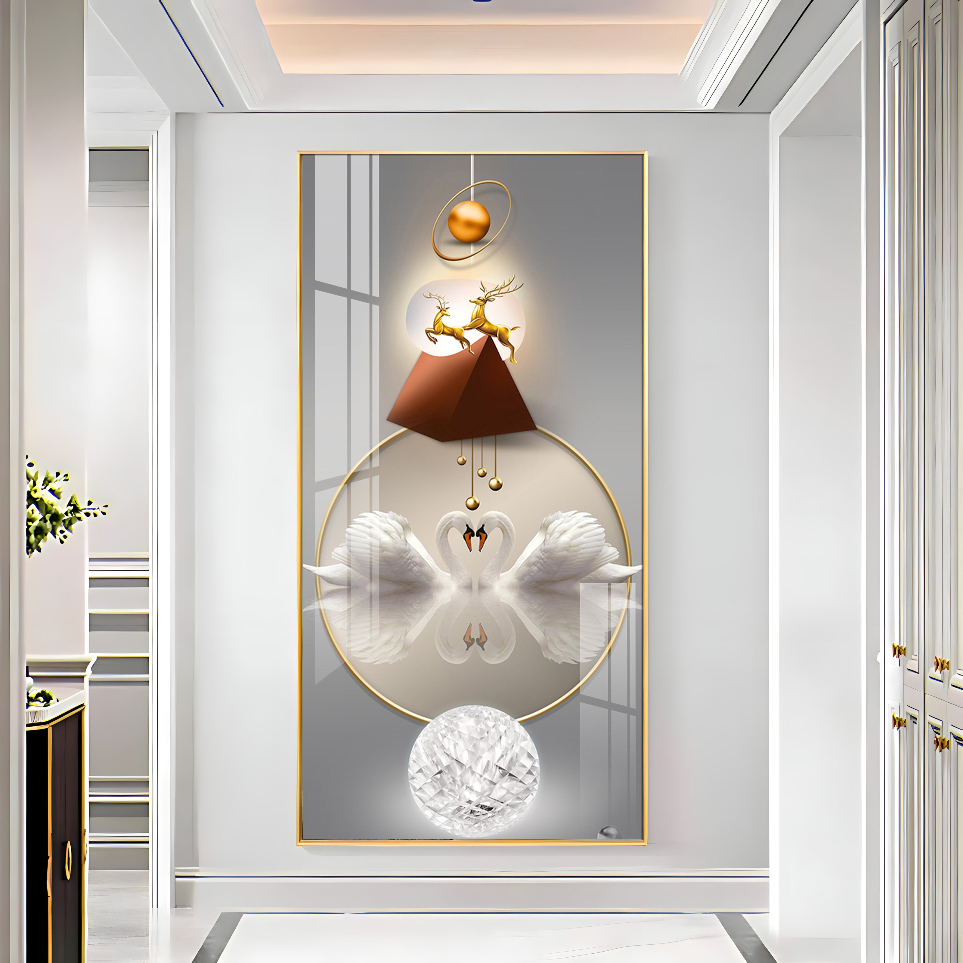 Reflective Elegance Premium Acrylic Vertical Wall Art