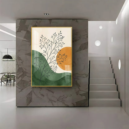 Radiant Leafscape Premium Acrylic Vertical Wall Art