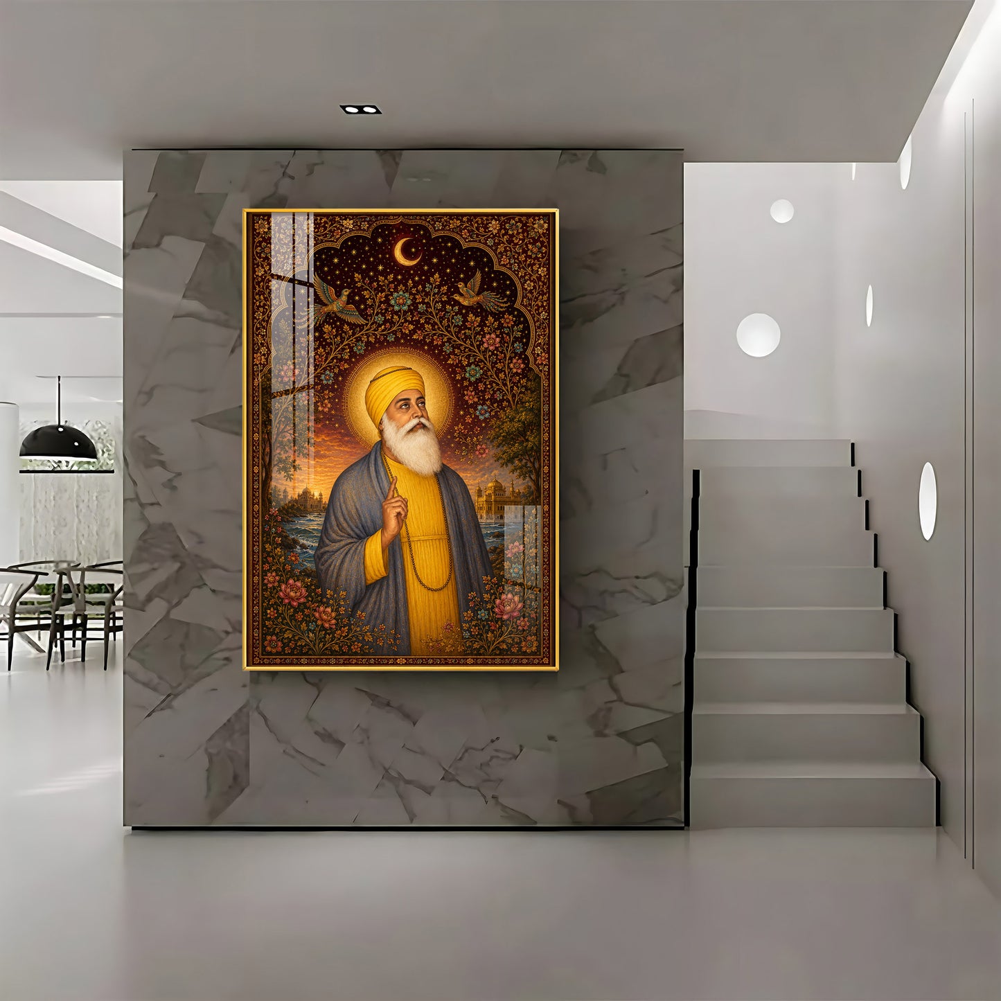 Guru Nanak Dev Ji Spiritual Grace Premium Acrylic Vertical Wall Art