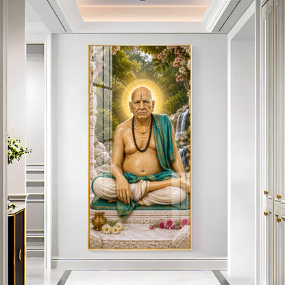 Samarth Maharaj Meditating Premium Acrylic Vertical Wall Art