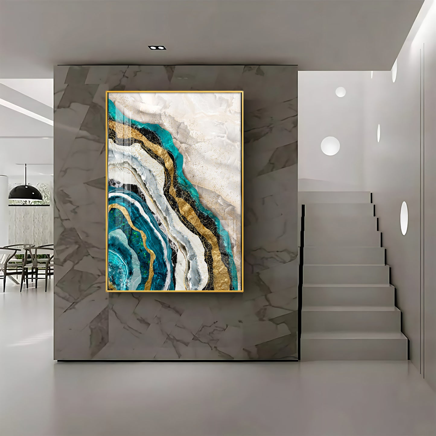 Timeless Striped Elegance Premium Acrylic Vertical Wall Art