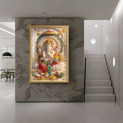 Radiant Ganesh Idol Premium Acrylic Vertical Wall Art