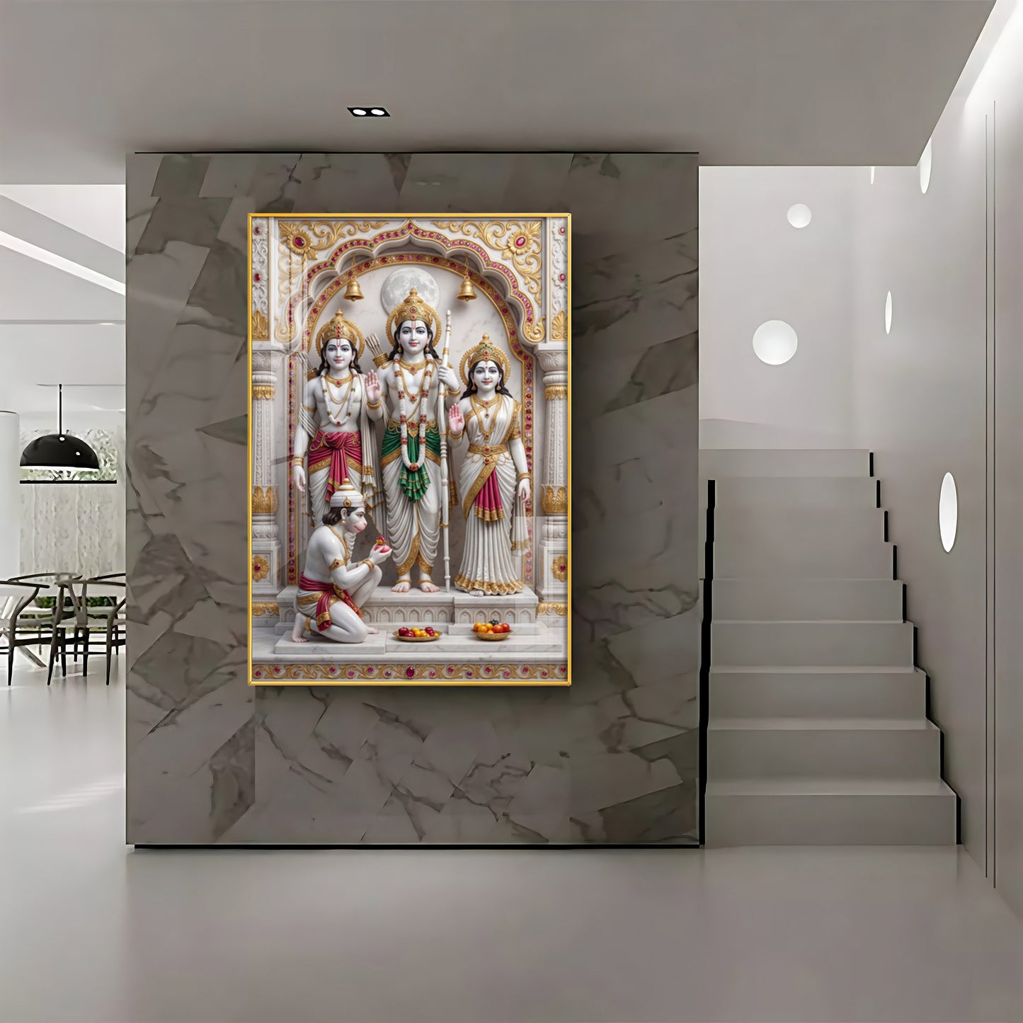 Ram Lakshman Sita Hanuman Ji Premium Acrylic Vertical Wall Art