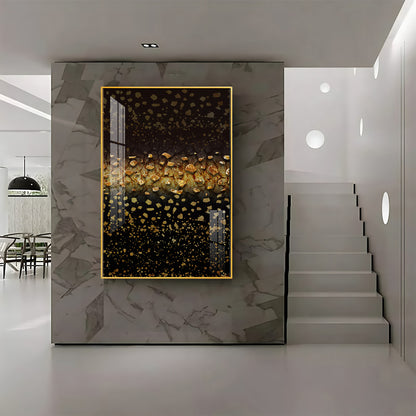 Golden Oasis Premium Acrylic Vertical Wall Art