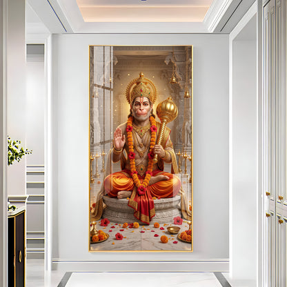 Divine Blessings Of Hanuman Ji Premium Acrylic Vertical Wall Art