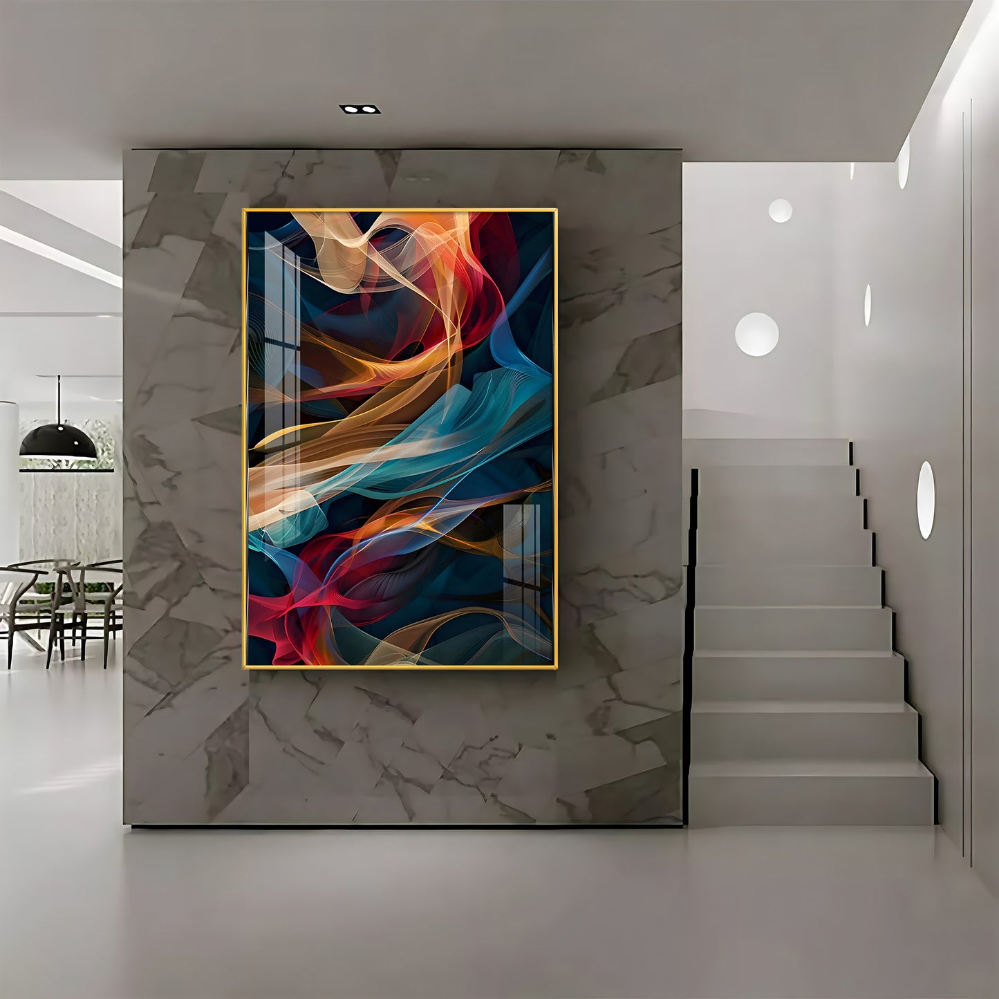 Vibrant Wave Symphony Premium Acrylic Vertical Wall Art