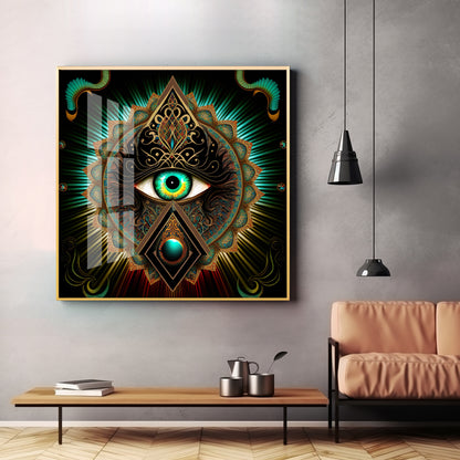 All-Seeing Eye Premium Acrylic Square Wall Art