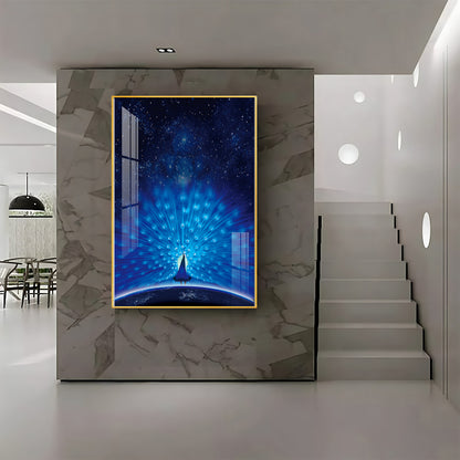 Mystic Peacock Premium Acrylic Vertical Wall Art