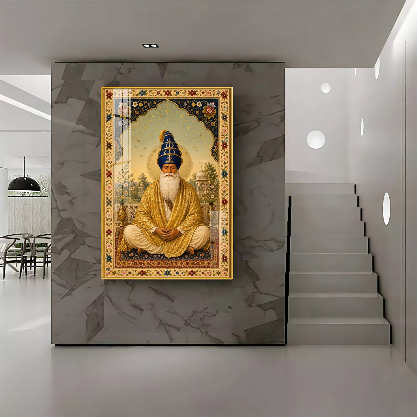Guru Tegh Bahadur Ji Meditative Grace Premium Acrylic Vertical Wall Art