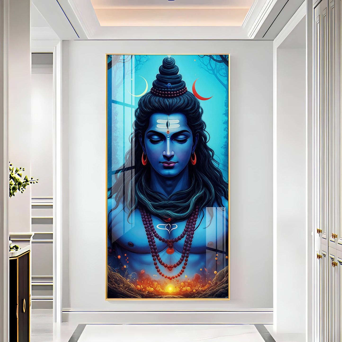 Lord Shiva Premium Acrylic Vertical Wall Art