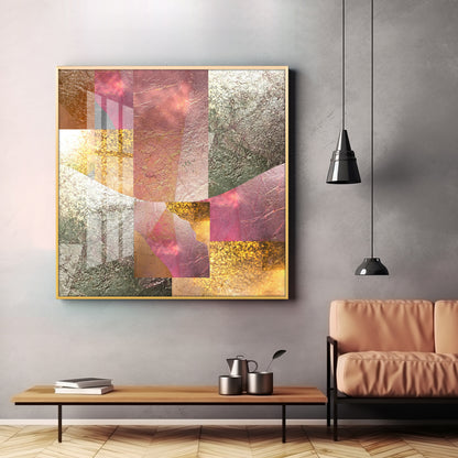 Gold Bronze Silver Patina Vintage Premium Acrylic Square Wall Art