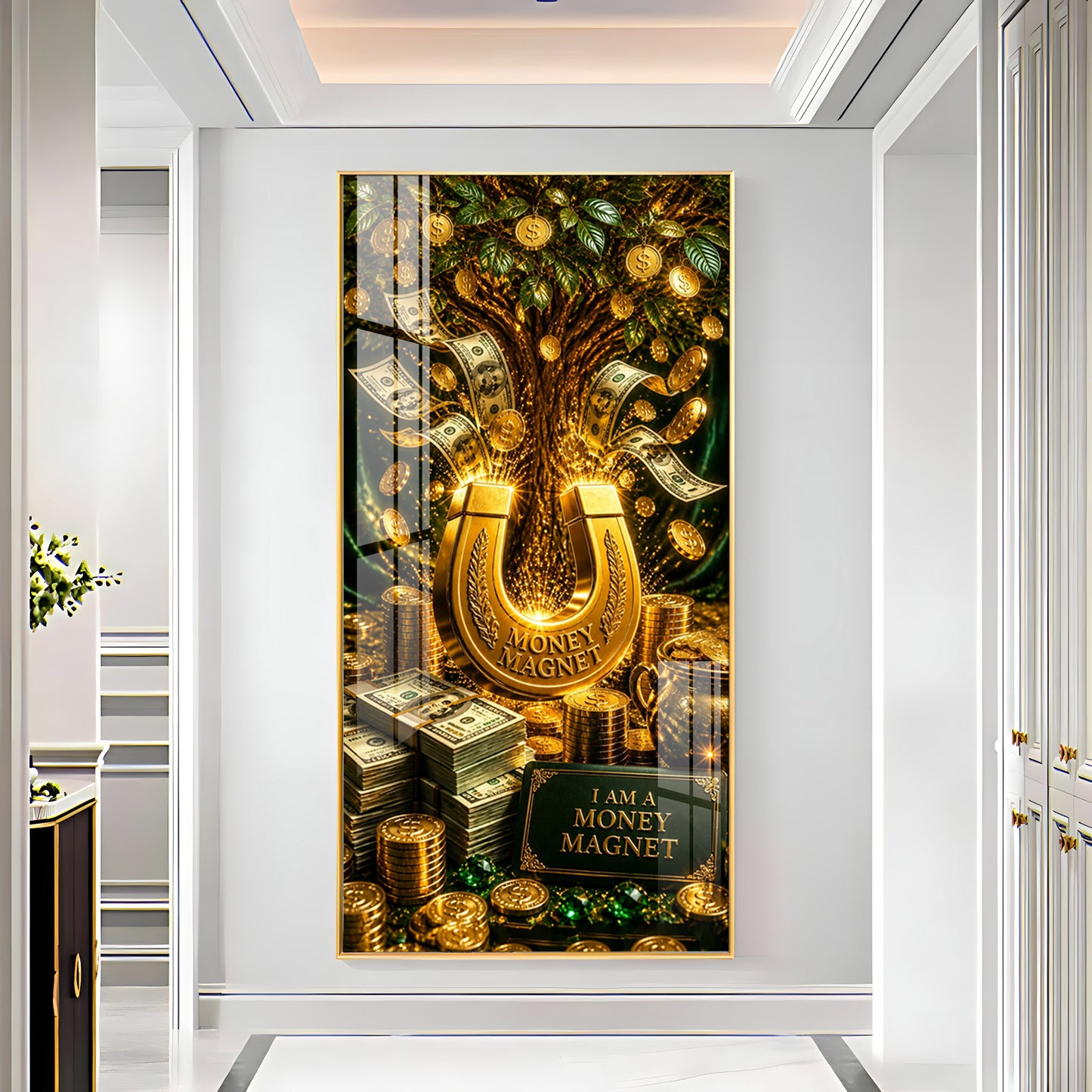 Money Magnet Premium Acrylic Vertical Wall Art