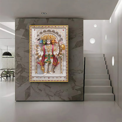 Radiant Hanuman Ji Idol Premium Acrylic Vertical Wall Art
