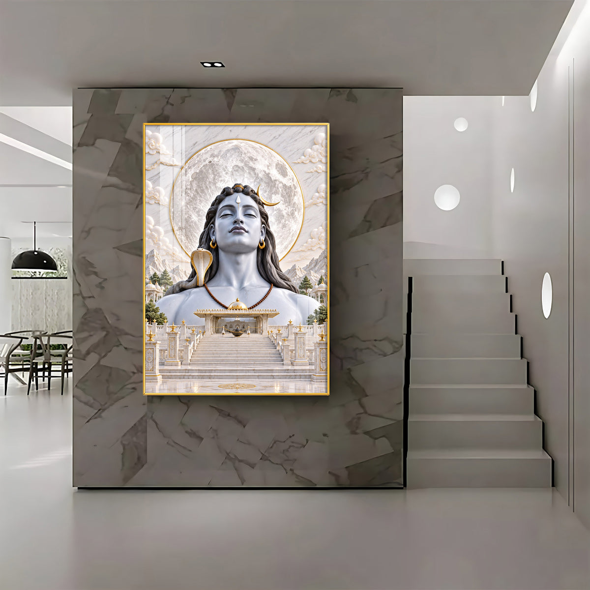 Adiyogi Shiva Premium Acrylic Vertical Wall Art