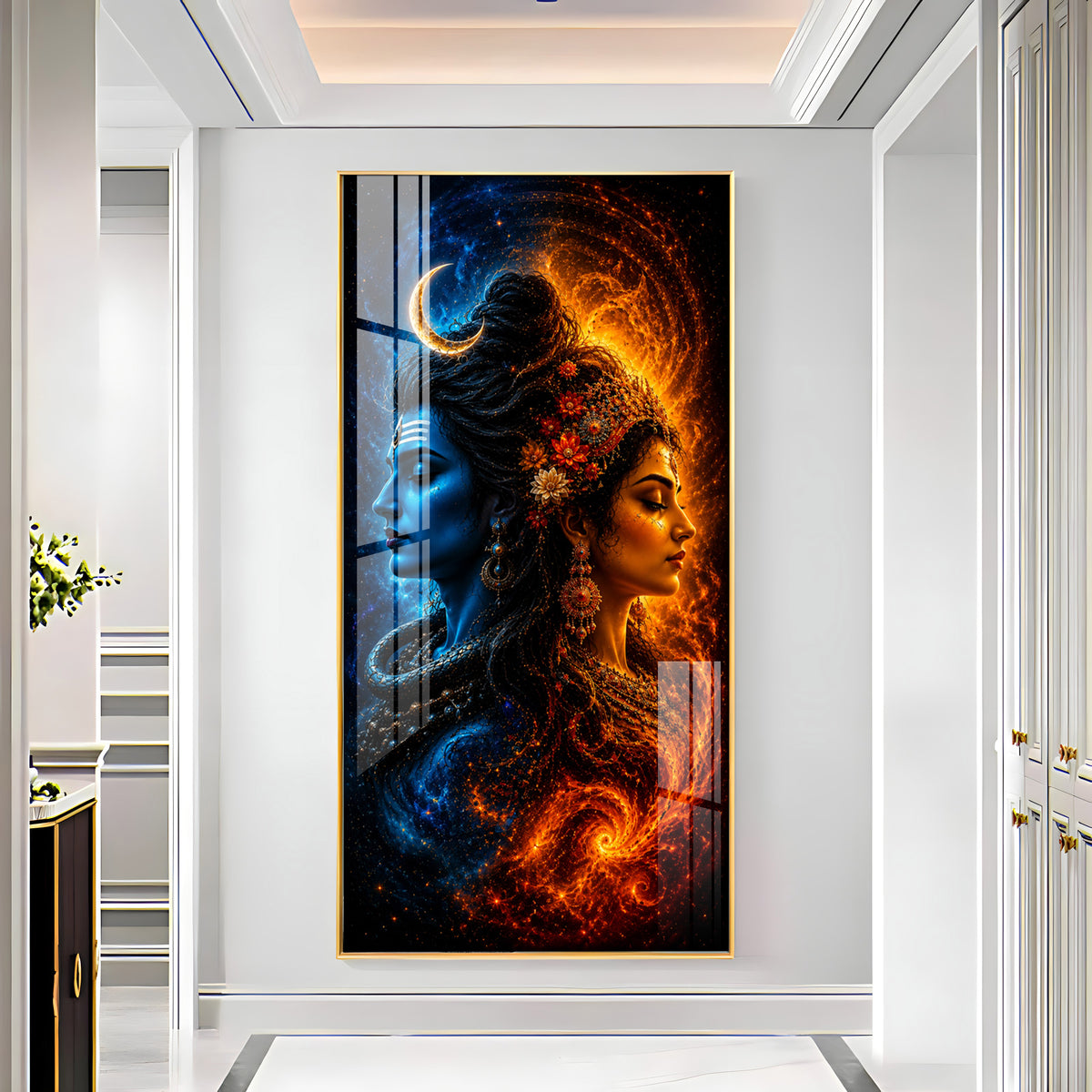 Celestial Ardhanarishvara Cosmic Balance Premium Acrylic Vertical