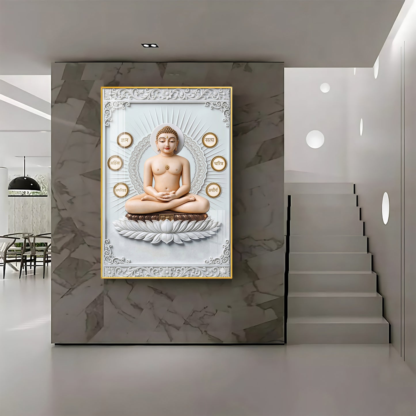 God Mahavir Jain Premium Acrylic Vertical Wall Art