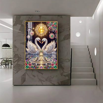 Pair Of White Swans Premium Acrylic Vertical Wall Art