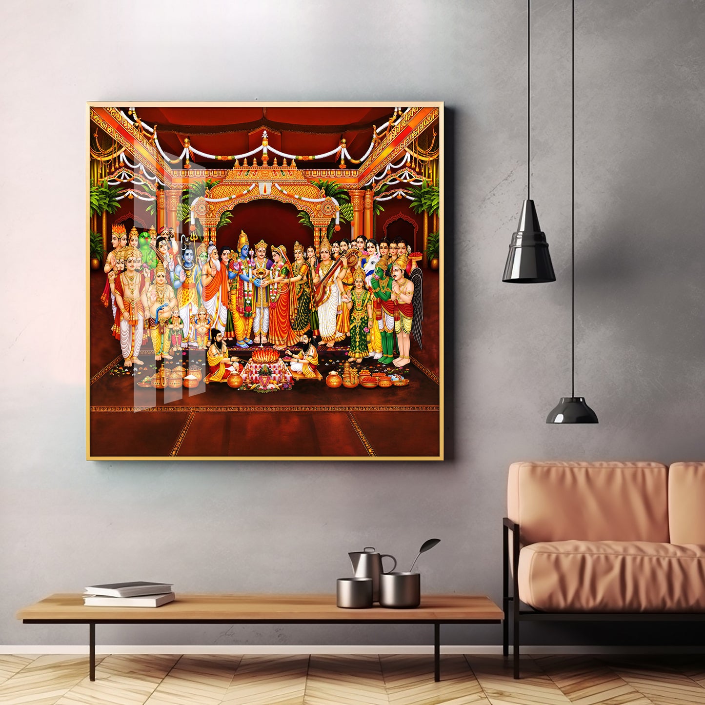 Srinivasa Kalyanam Premium Acrylic Square Wall Art
