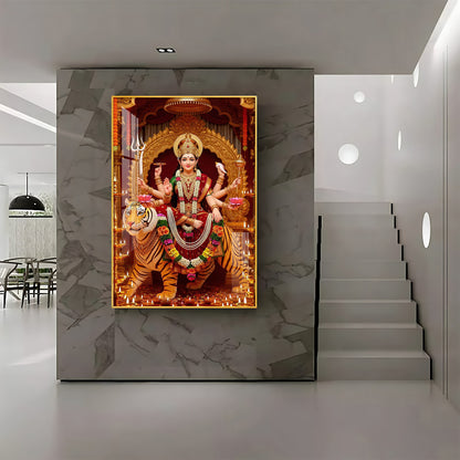 Divine Maa Durga Premium Acrylic Vertical Wall Art