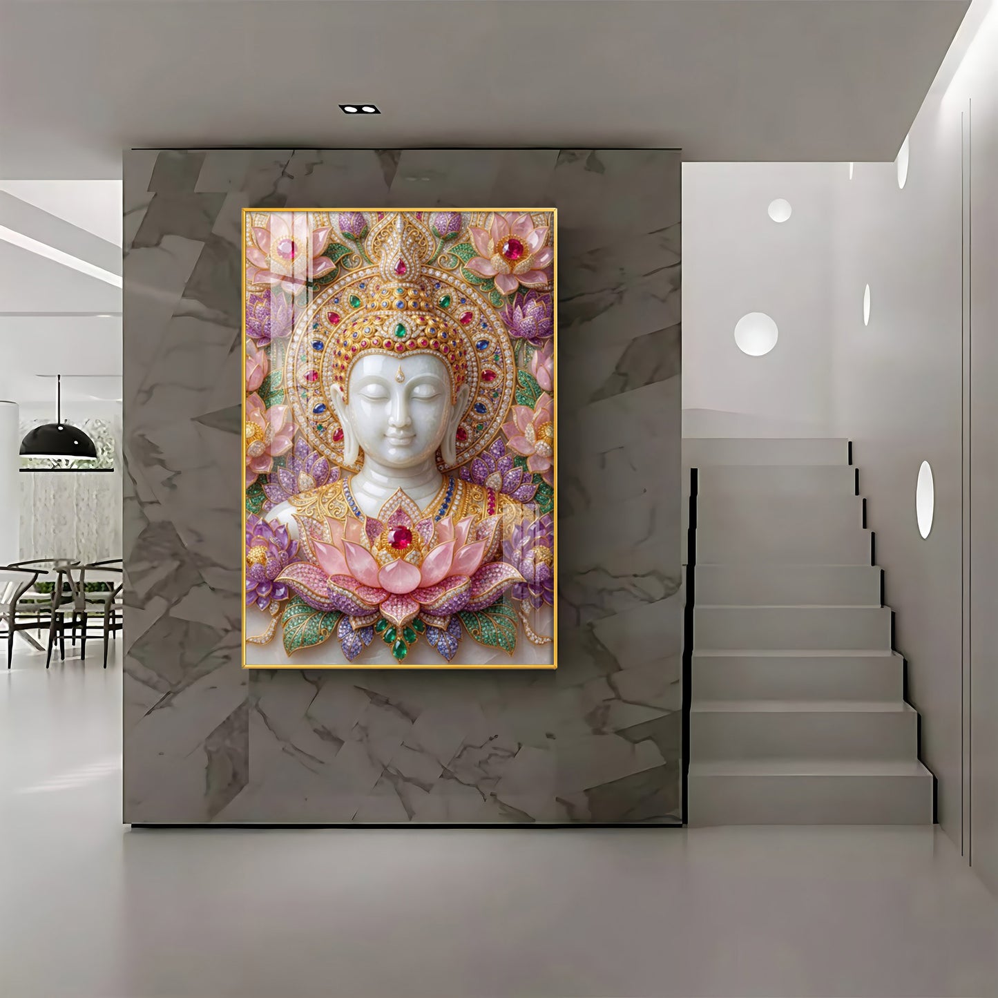 Lord Gautam Buddha Premium Acrylic Vertical Wall Art