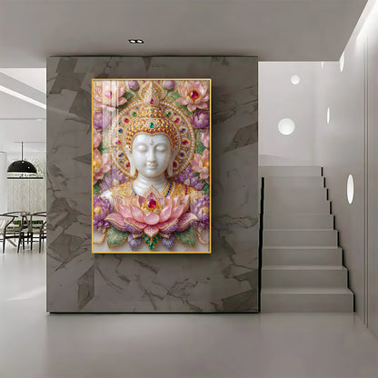 Lord Gautam Buddha Premium Acrylic Vertical Wall Art