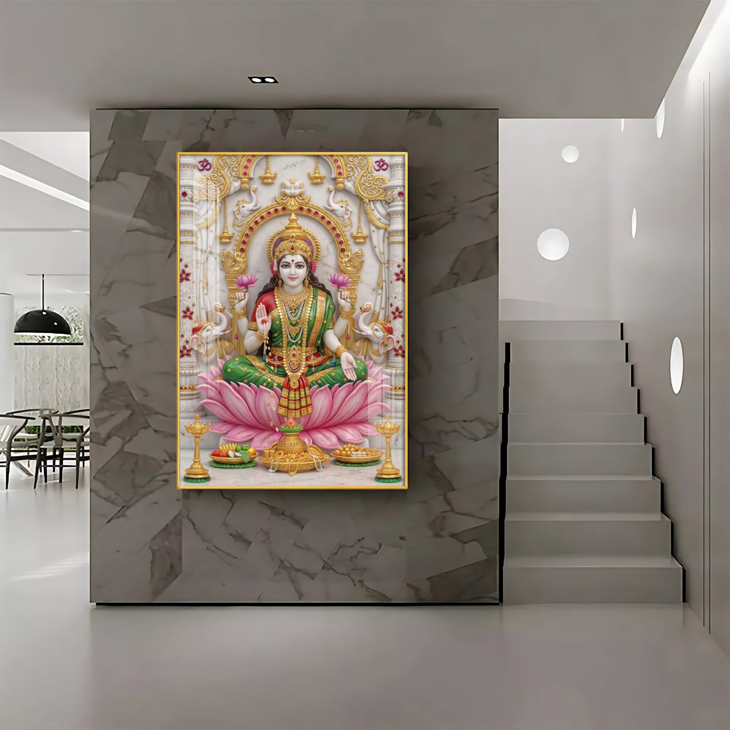 Peaceful Presence Of Maa Laxmi Premium Acrylic Vertical Wall Art