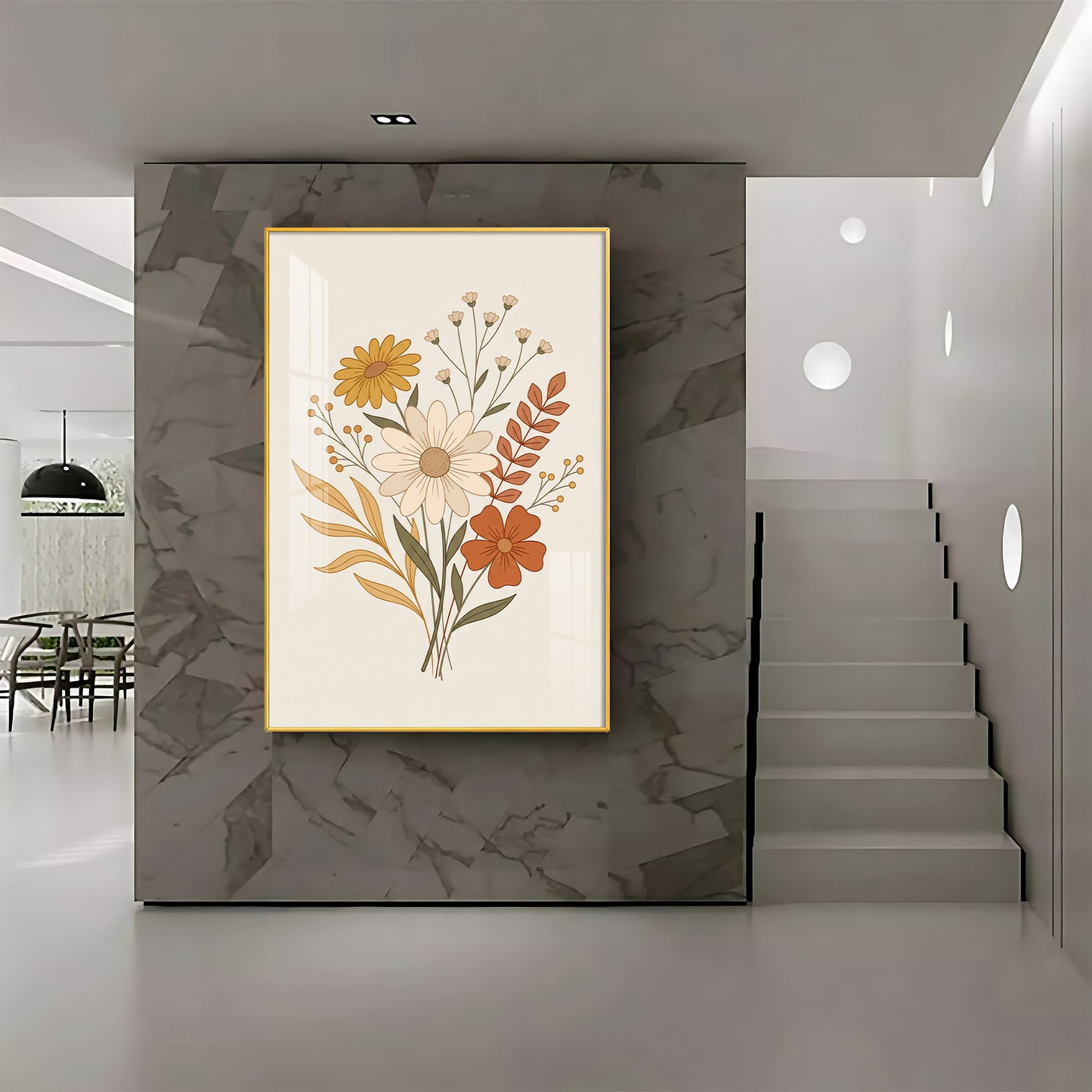 Boho Wildflower Bouquet Premium Acrylic Vertical Wall Art