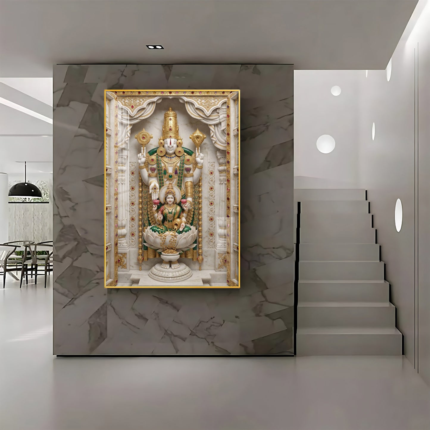 Shree Lakshmi Narayan Bhagwan Premium Acrylic Vertical Wall Art
