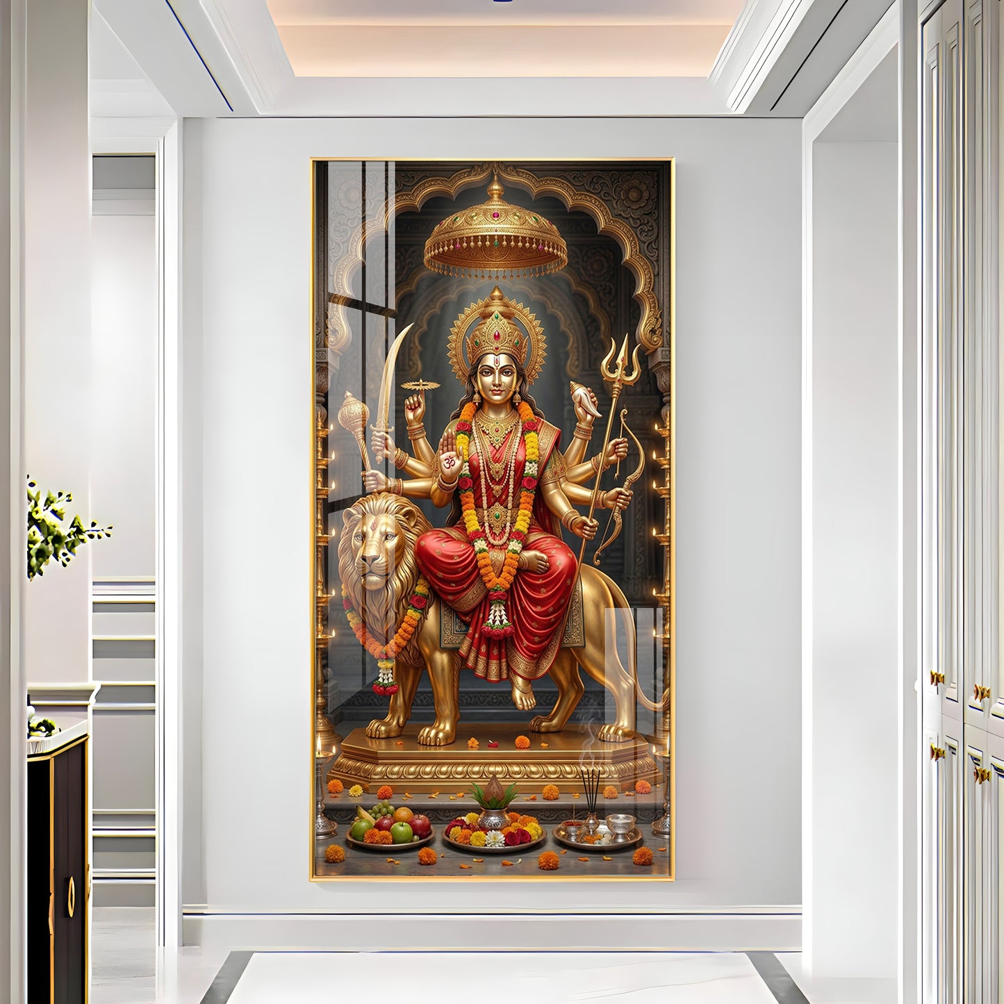 Maa Durga Blessing Premium Acrylic Vertical Wall Art