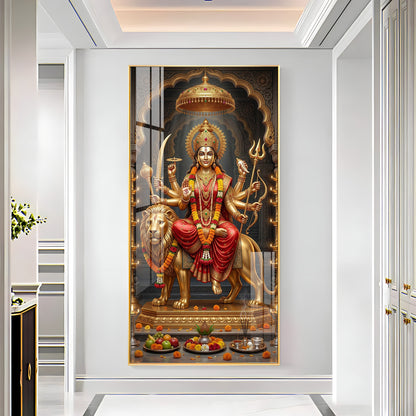 Maa Durga Blessing Premium Acrylic Vertical Wall Art