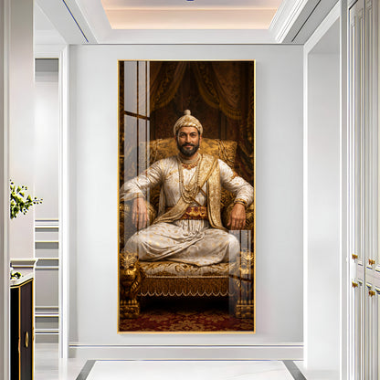 Maratha King Shivaji Maharaj Premium Acrylic Vertical Wall Art