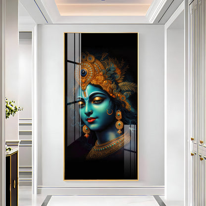Lord Shree Krishna Premium Acrylic Vertical Wall Art