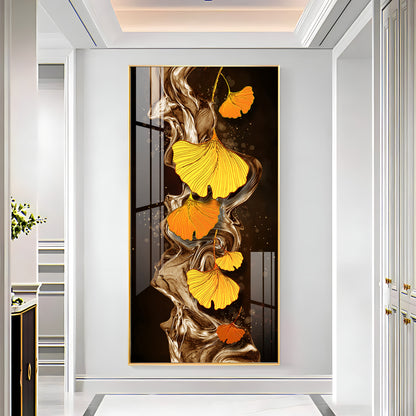 Glittering Ginkgo Premium Acrylic Vertical Wall Art