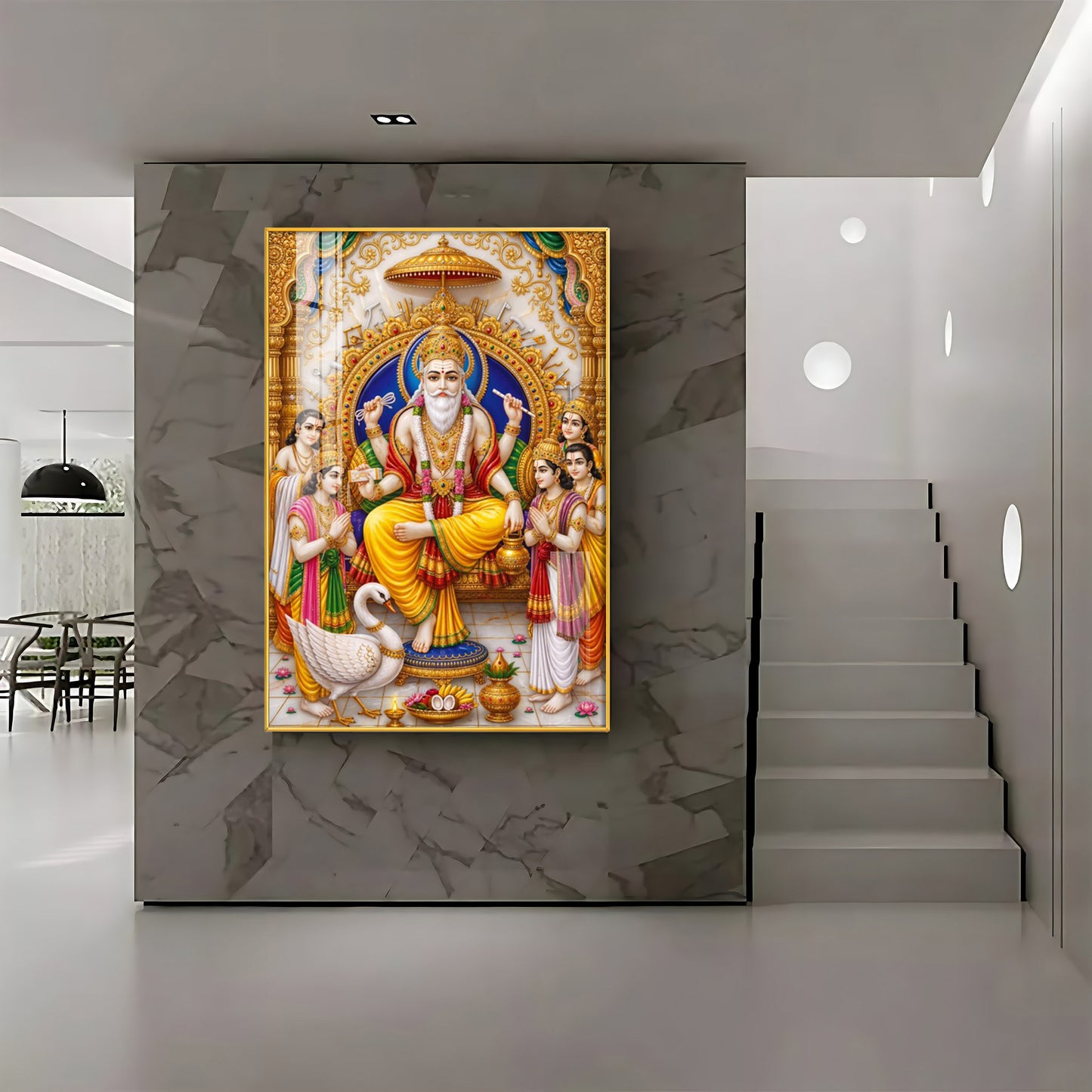 Divine Lord Vishwakarma Premium Acrylic Vertical Wall Art