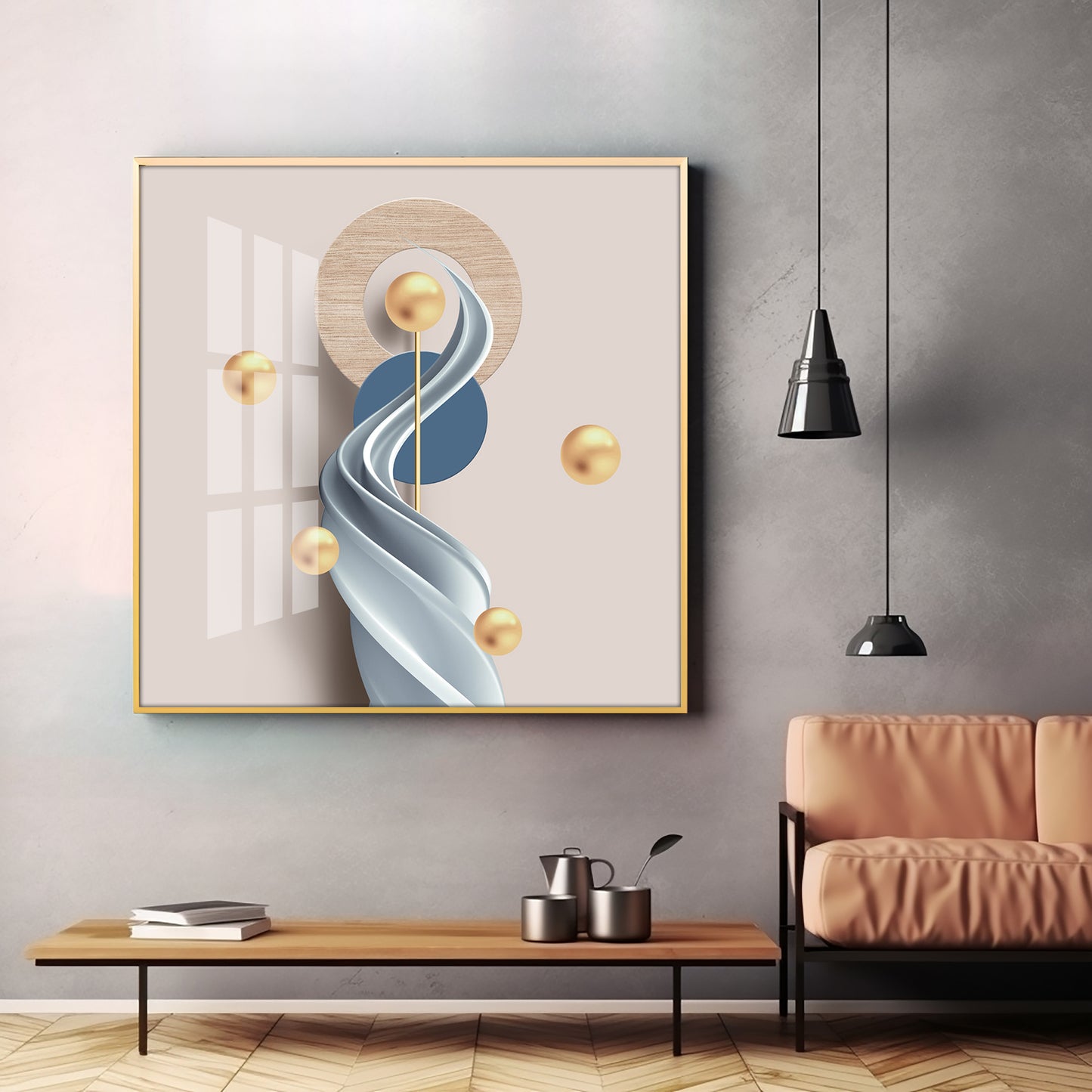 Modern Minimalist Geometric Premium Acrylic Square Wall Art